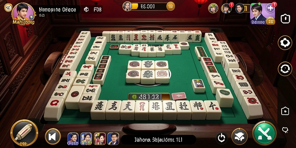 Tampilan gameplay seru dalam F08 dengan tantangan Mahjong.
