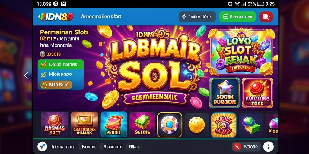 Screenshot IDN89 menampilkan gameplay slot yang memikat dan berwarna-warni.