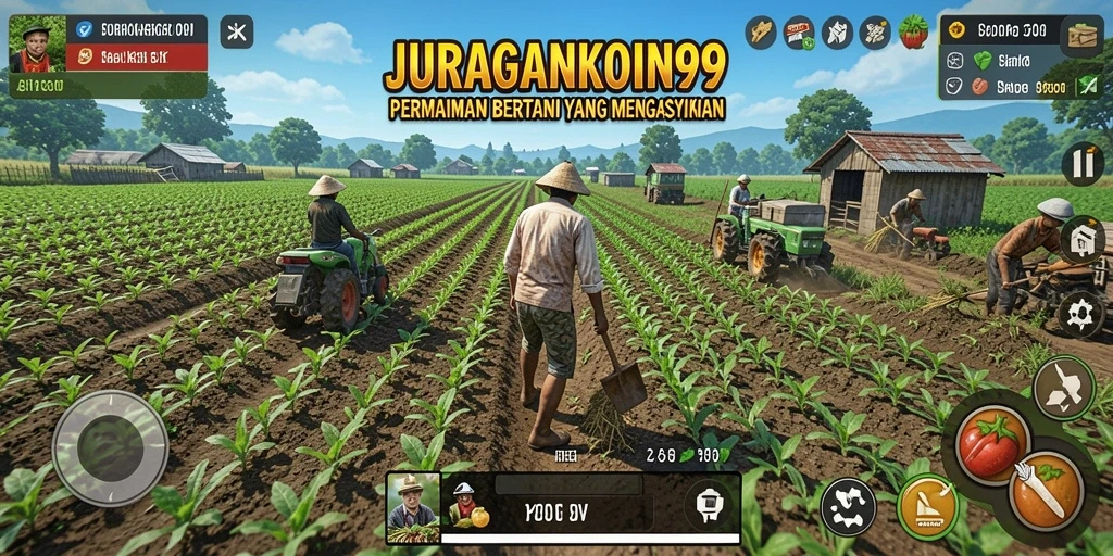 Tampilan grafik yang menarik dari gameplay bertani di JURAGANKOIN99.
