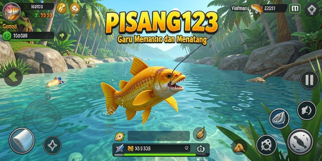Screenshot gameplay PISANG123 yang menunjukkan proses memancing yang seru.
