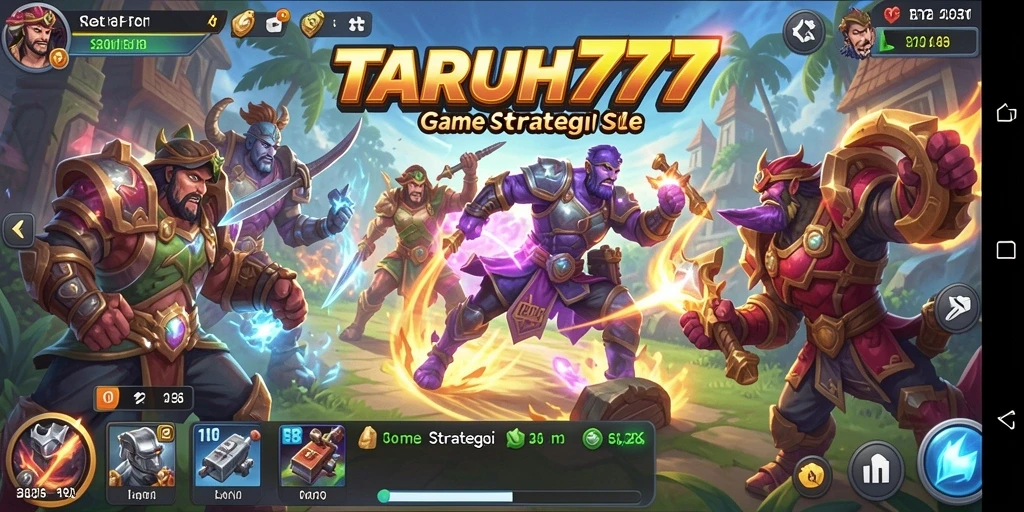 Tampilan gameplay <strong>TARUH777</strong> yang memukau dengan aksi pertempuran strategi.