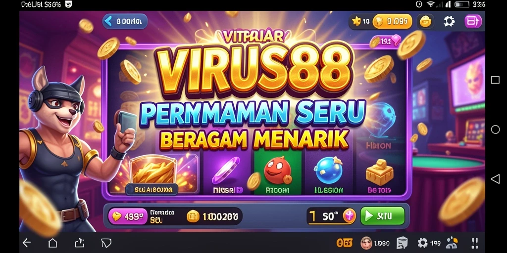 Tampilan gameplay slot VIRUS88 yang menawan dan seru.